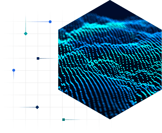photo illustration of undulating data points
