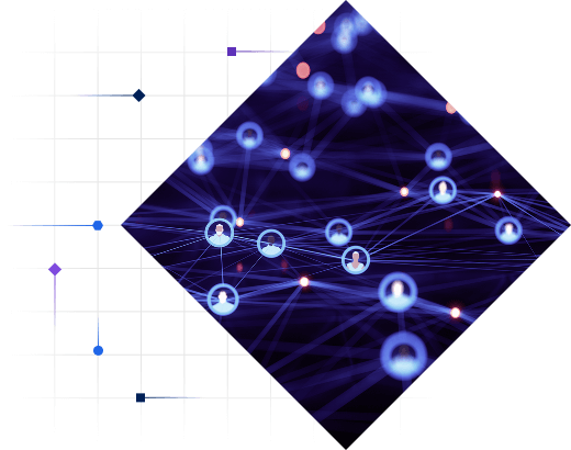 Illustration of a global network with nodes in background