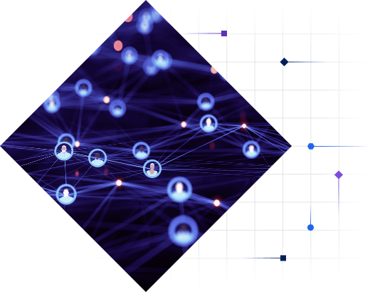 photo illustration of nodes of connected people