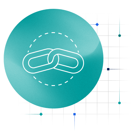 Illustration of chain link icon inside circle