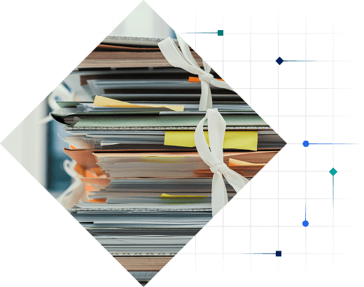 photo illustration of folders of documents