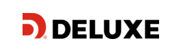 Delux company logo featuring a red circle and black text.