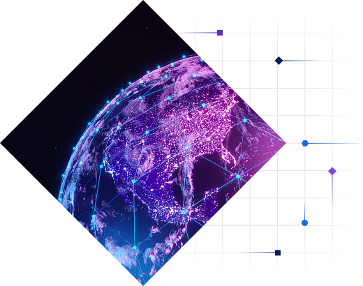 Digital globe with connected nodes