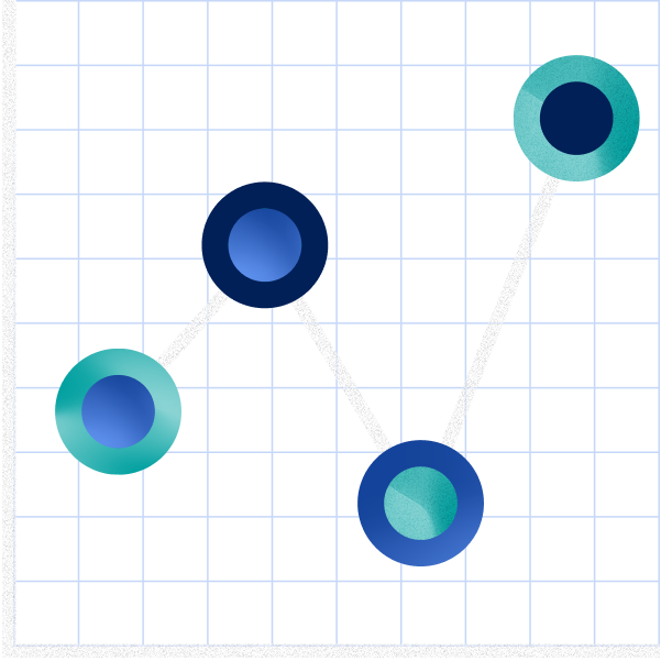 Abstract illustration of points on a chart showing spikes and valleys in data