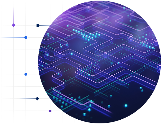 illustration of digital circuits representing data handshakes