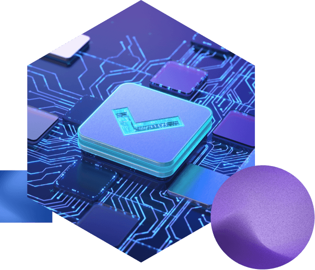 photo illustration of technology circuits with a checkmark